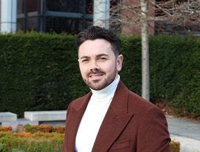 Ray Quinn smiles at camera in front of Capstone Theatre